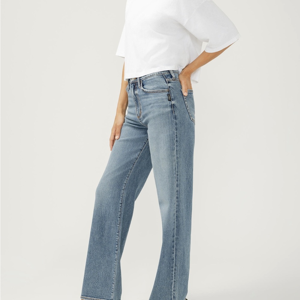 Silver high rise highly desirable trouser jeans 30x33l